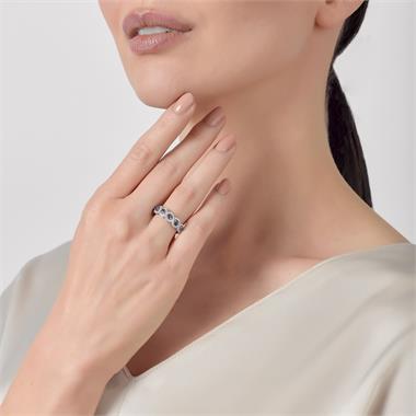 Oriana 18ct White Gold Sapphire and Diamond Dress Ring thumbnail