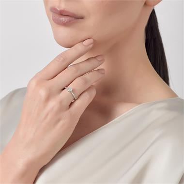 Platinum Pear Shape Diamond Solitaire Engagement Ring 0.53ct thumbnail
