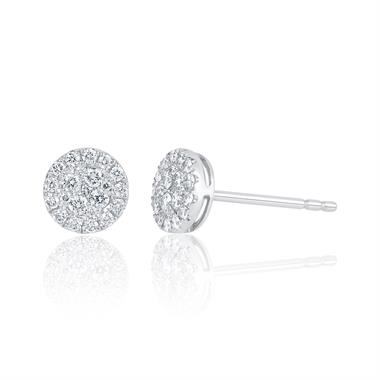Adore 18ct White Gold Round Design Diamond Stud Earrings 0.29ct thumbnail