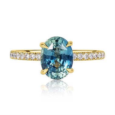 18ct Yellow Gold Oval Parti Sapphire Ring thumbnail