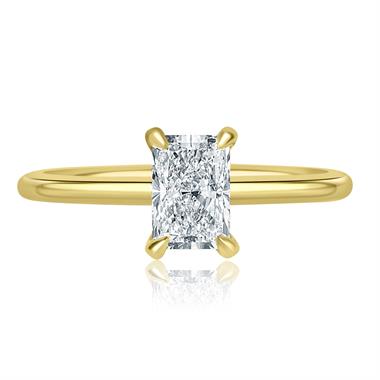 18ct Yellow Gold Radiant Diamond Solitaire Engagement Ring 0.82ct thumbnail