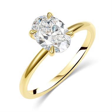 18ct Yellow Gold Oval Diamond Solitaire Engagement Ring 1.51ct thumbnail