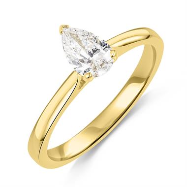 18ct Yellow Gold Pear Diamond Solitaire Engagement Ring 0.60ct thumbnail