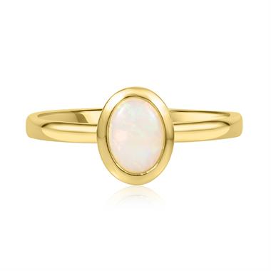 18ct Yellow Gold Oval Opal Ring thumbnail