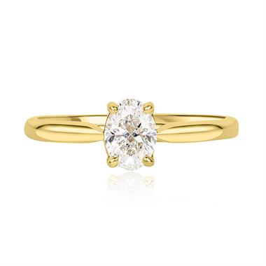 18ct Yellow Gold Oval Diamond Solitaire Engagement Ring 0.70ct  thumbnail