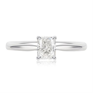 Platinum Radiant Diamond Solitaire Engagement Ring 0.70ct thumbnail