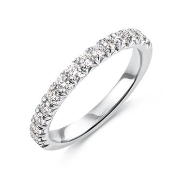 Platinum French Pave Set Diamond Half Eternity Ring 0.50ct  thumbnail 