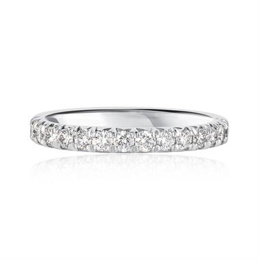 Platinum French Pave Set Diamond Half Eternity Ring 0.50ct  thumbnail