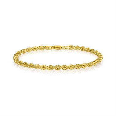 18ct Yellow Gold Rope Link Bracelet thumbnail