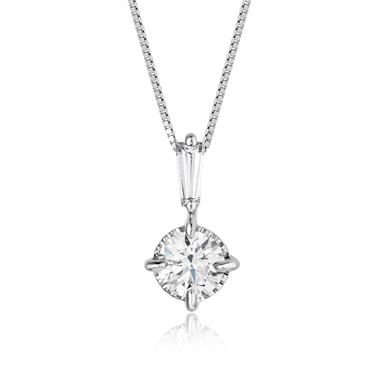 18ct White Gold Diamond Solitaire Necklace 0.45ct thumbnail