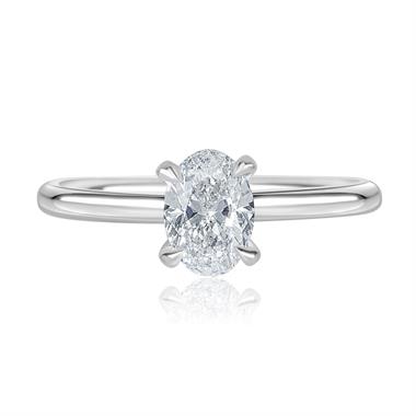 Platinum Oval Diamond Engagement Ring 0.80ct thumbnail