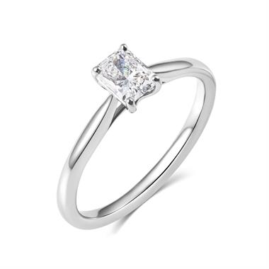 Platinum Radiant Cut Diamond Solitaire Engagement Ring 0.50ct thumbnail