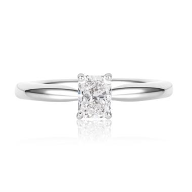 Platinum Radiant Cut Diamond Solitaire Engagement Ring 0.50ct thumbnail