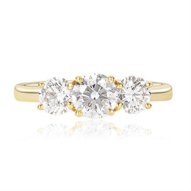 18ct Yellow Gold Diamond Three Stone Engagement Ring 1.50ct thumbnail