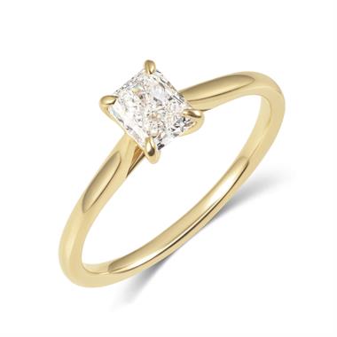 18ct Yellow Gold Radiant Cut Diamond Solitaire Engagement Ring 0.70ct thumbnail