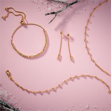 18ct Yellow Gold Faceted Bead Drop Earrings thumbnail