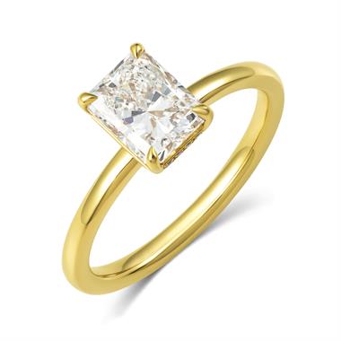 18ct Yellow Gold Radiant Diamond Engagement Ring 1.50ct thumbnail 