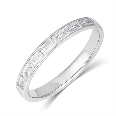 Platinum Baguette Diamond Half Eternity Ring 0.77ct thumbnail