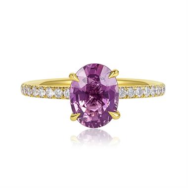 18ct Yellow Gold Oval Berry Sapphire and Diamond Ring  thumbnail