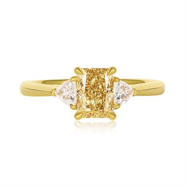 18ct Yellow Gold Radiant Cut Champagne Diamond Engagement Ring 1.13ct thumbnail