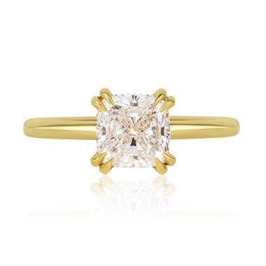 18ct Yellow Gold Cushion Diamond Engagement Ring 2.00ct thumbnail
