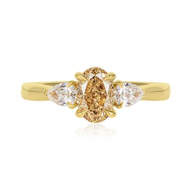 18ct Yellow Gold Fancy Yellow Diamond Engagement Ring 1.09ct thumbnail