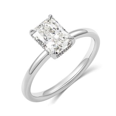 Platinum Radiant Diamond Engagement Ring 1.51ct thumbnail 