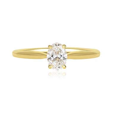 18ct Yellow Gold Oval Diamond Solitaire Engagement Ring 0.50ct  thumbnail