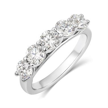 Platinum Diamond Five Stone Half Eternity Ring 1.50ct  thumbnail