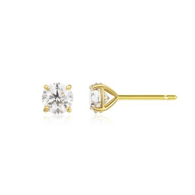 18ct Yellow Gold Diamond Solitaire Stud Earrings 1.40ct thumbnail 