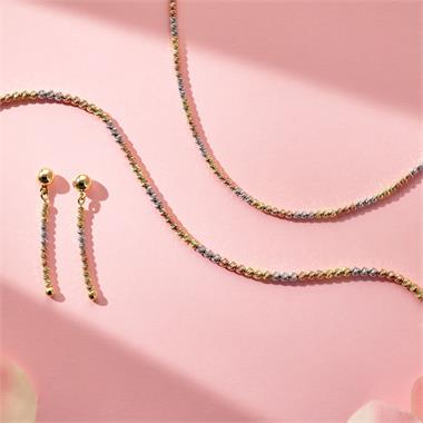 18ct Three Colour Gold Faceted Bead Detail Bracelet  thumbnail