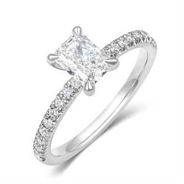 Platinum Radiant Diamond Engagement Ring 0.86ct thumbnail