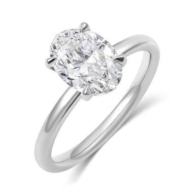 Platinum Oval Diamond Engagement Ring 2.01ct thumbnail