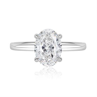 Platinum Oval Diamond Engagement Ring 2.01ct thumbnail