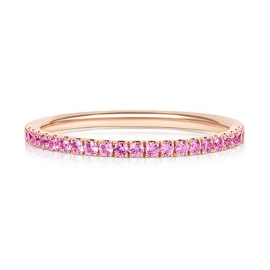 18ct Rose Gold Pink Sapphire Half Eternity Ring 0.24ct thumbnail