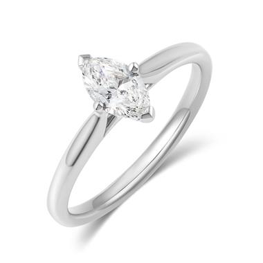 Platinum Marquise Diamond Engagement Ring 0.50ct thumbnail
