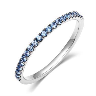 18ct White Gold Blue Sapphire Half Eternity Ring 0.24ct thumbnail