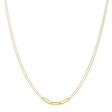 18ct Yellow Gold Three Paperlink Necklace thumbnail