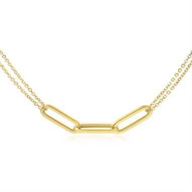 18ct Yellow Gold Three Paperlink Necklace thumbnail