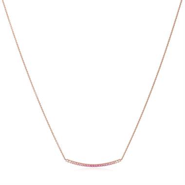 18ct Rose Gold Ombre Pink Sapphire and Diamond Bonbon Necklace thumbnail