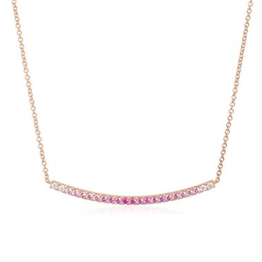 18ct Rose Gold Ombre Pink Sapphire and Diamond Bonbon Necklace thumbnail
