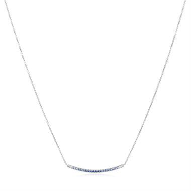 18ct White Gold Ombre Blue Sapphire and Diamond Bonbon Necklace thumbnail