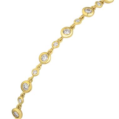 18ct Yellow Gold Diamond Bezel Set Bracelet thumbnail