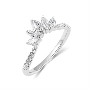 Platinum Marquise Diamond Set Wedding Ring 0.50ct thumbnail