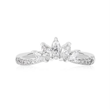 Platinum Marquise Diamond Set Wedding Ring 0.50ct thumbnail