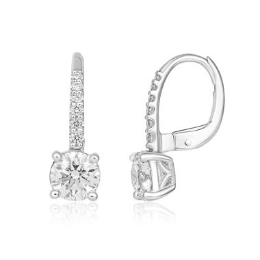 18ct White Gold Diamond Drop Earrings 2.16ct thumbnail 