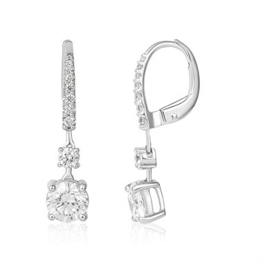 18ct White Gold Diamond Drop Earrings 2.38ct thumbnail 