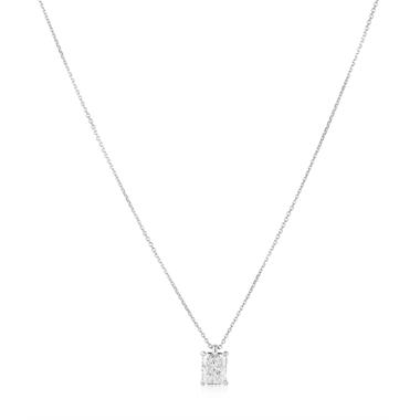 18ct White Gold Radiant Cut Diamond Solitaire Necklace 1.00ct thumbnail