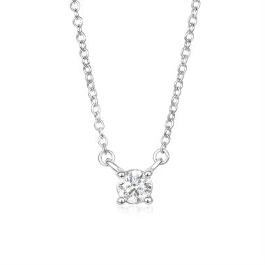 18ct White Gold Diamond Solitaire Necklace 0.24ct thumbnail