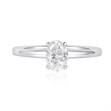 Platinum Oval Cut Diamond Solitaire Engagement Ring 0.64ct thumbnail